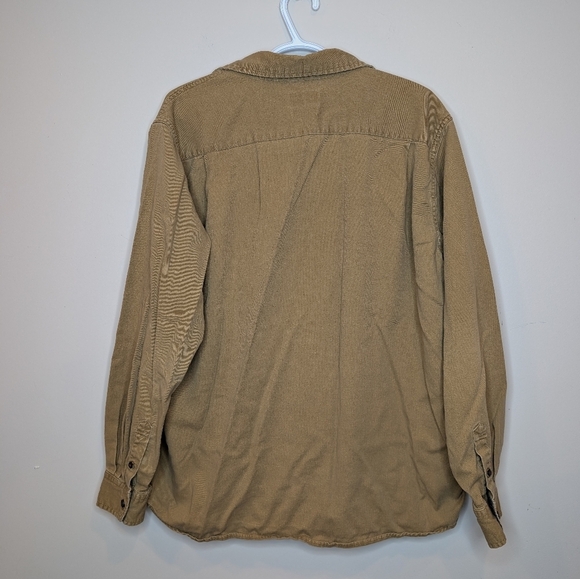 Wrangler Flex For Comfort Camel Button Down Work Shirt Mens Large - Picture 3 of 9